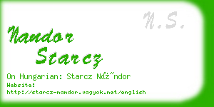 nandor starcz business card